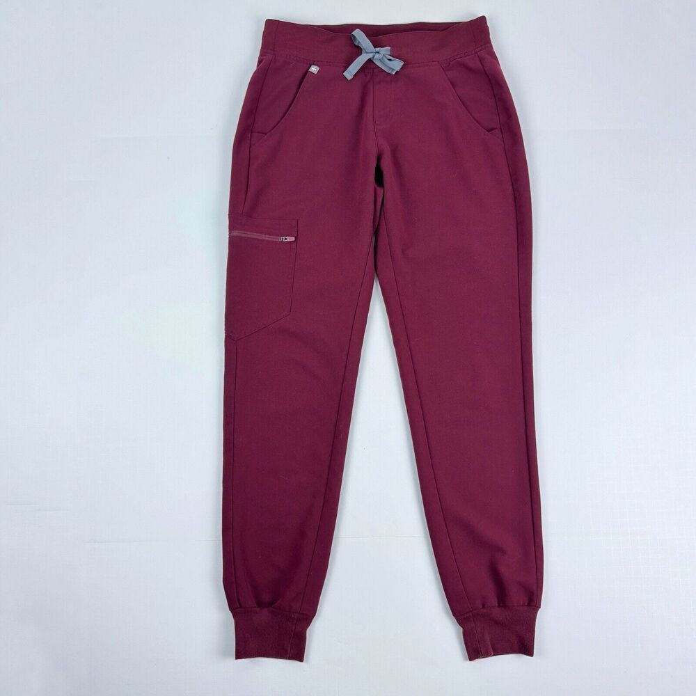 Figs Zamora Jogger Scrub Pants Size XS Burgundy Red W18SW2005